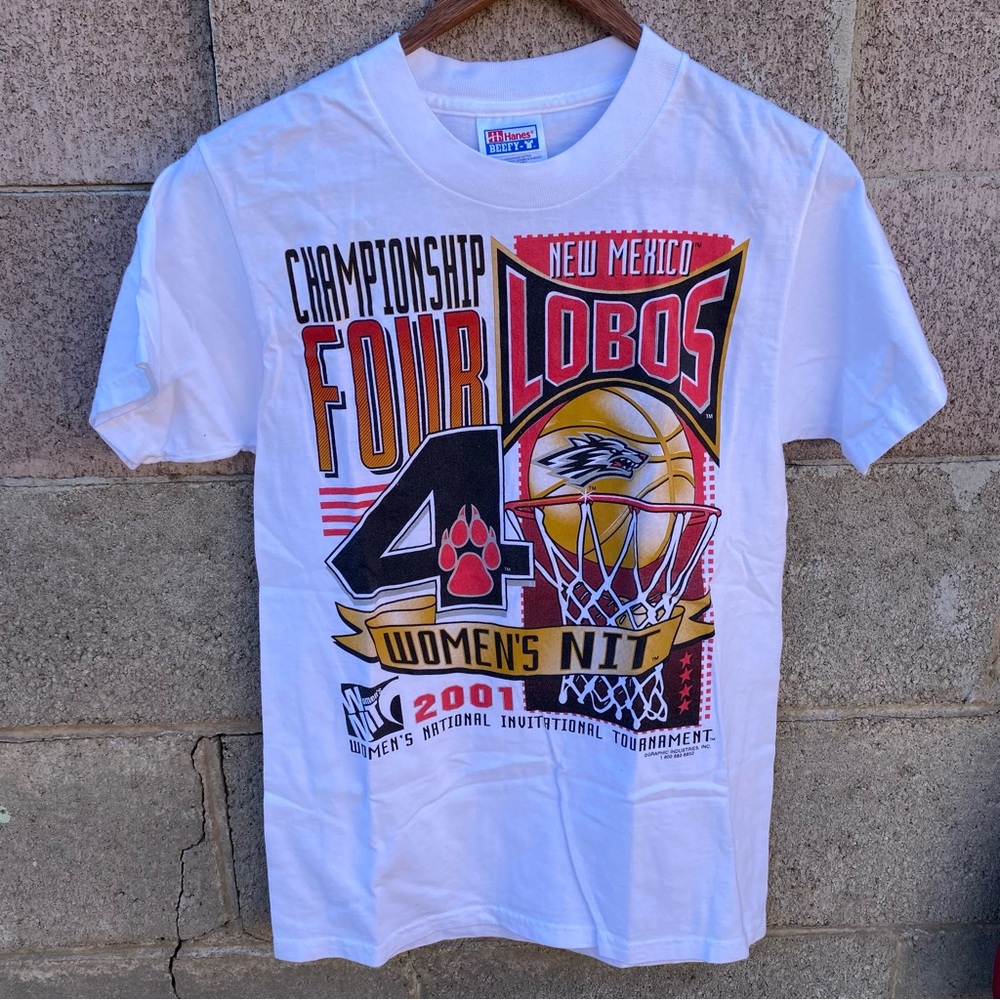 Vintage New Mexico Lobos Shirt Womens Small White College Basketball 2001